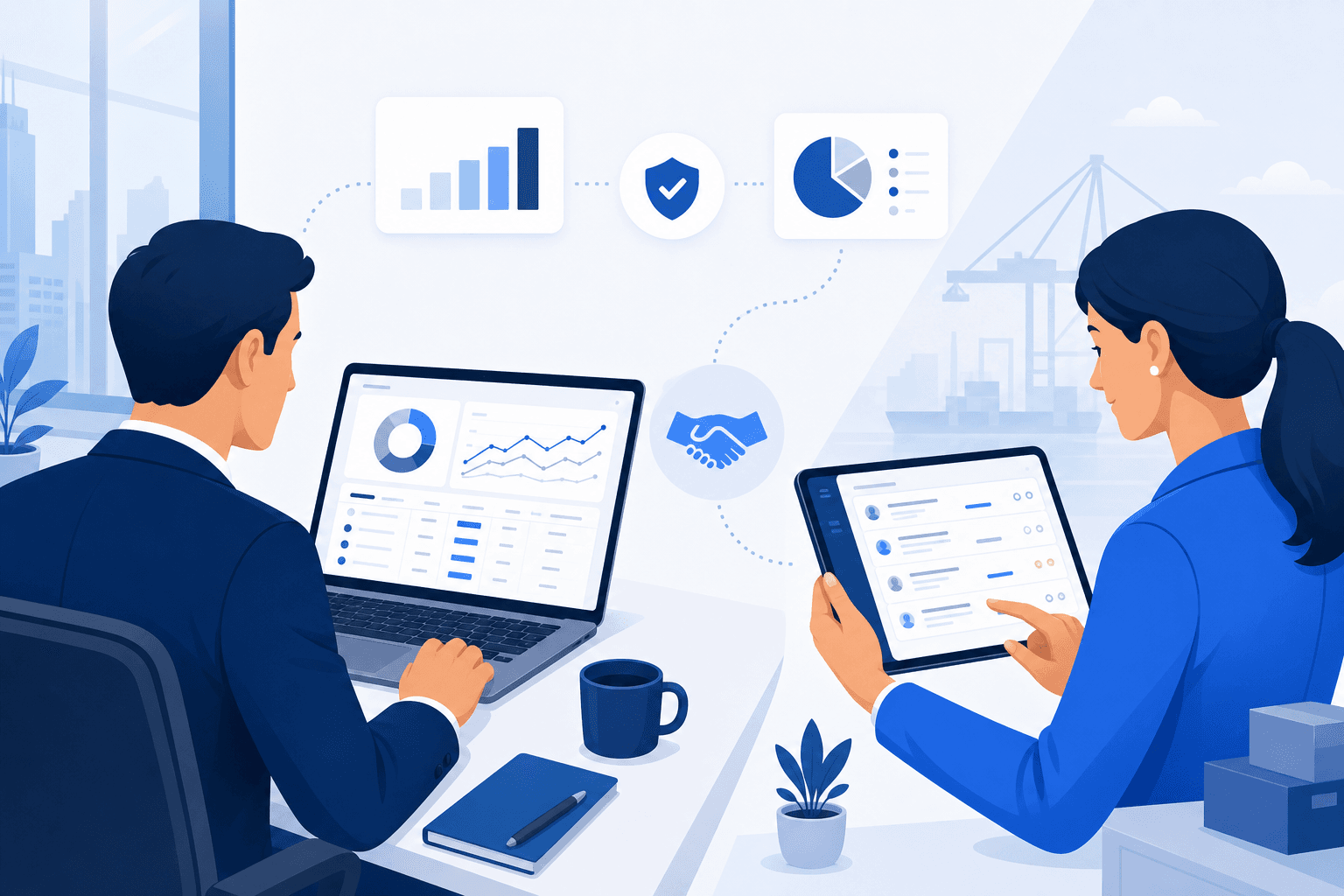 Buyer and seller collaborating on procurement through MyProcureHub